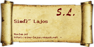 Simó Lajos névjegykártya