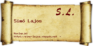 Simó Lajos névjegykártya